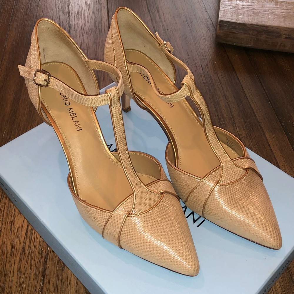 Gold Antonio Melani Heels 9